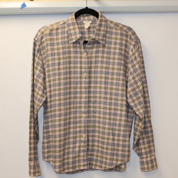 J. Crew Pink and Gray Checkered Shirt Size Small Womens Button Cuffs No Pocket - Picture 9 of 11